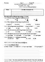 Bài kiểm tra định kỳ cuối năm môn Toán Lớp 5 - Năm học 2019-2020